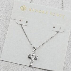 Kendra Scott Hammered Cross Silver Pendant Necklace
